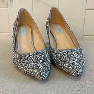 Betsey Johnson Rhinestone Kitten Heels. Size 7.5
